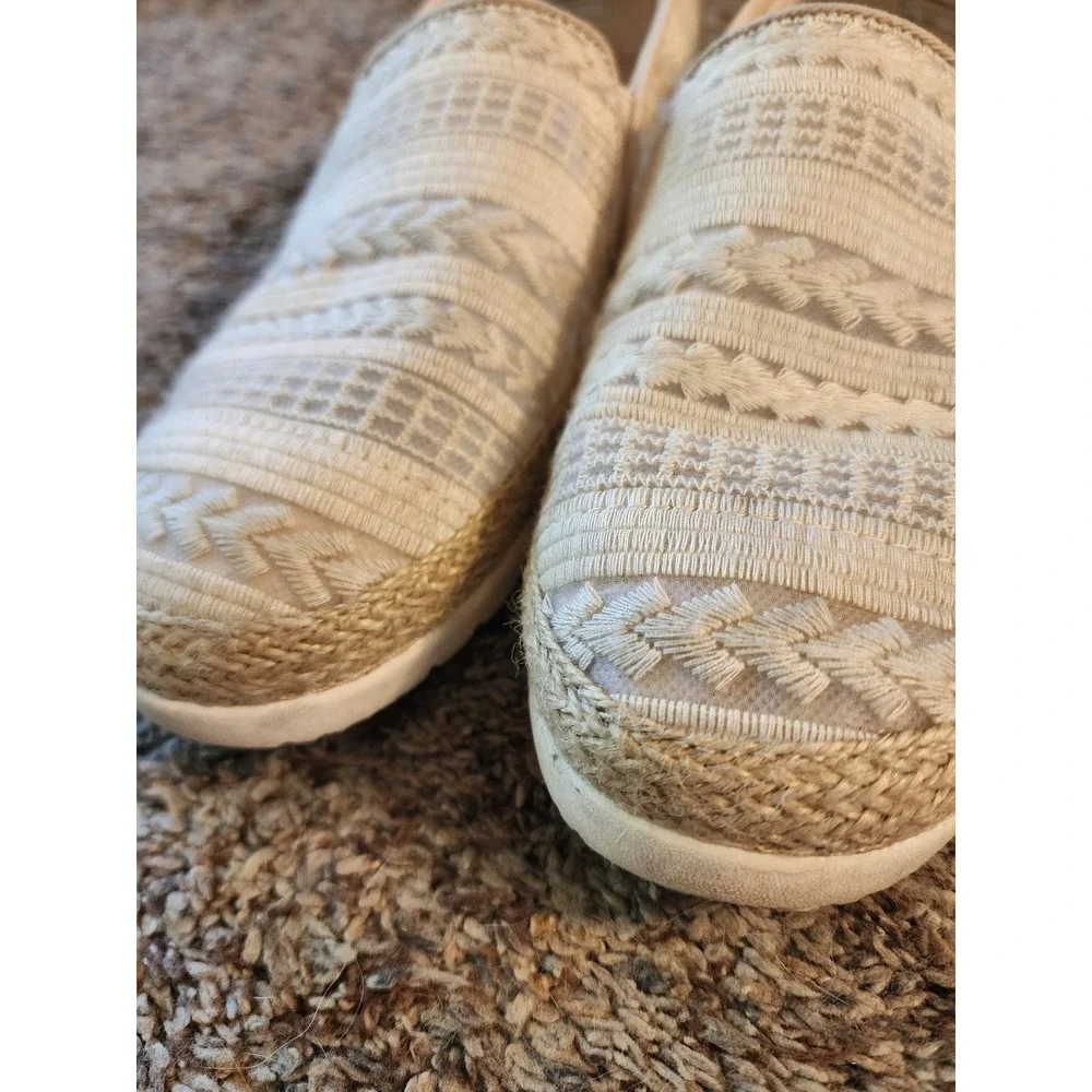BOBS from Skechers‎ B Cute Espadrille Slip On Flats Natural Beige 113237 W9.5